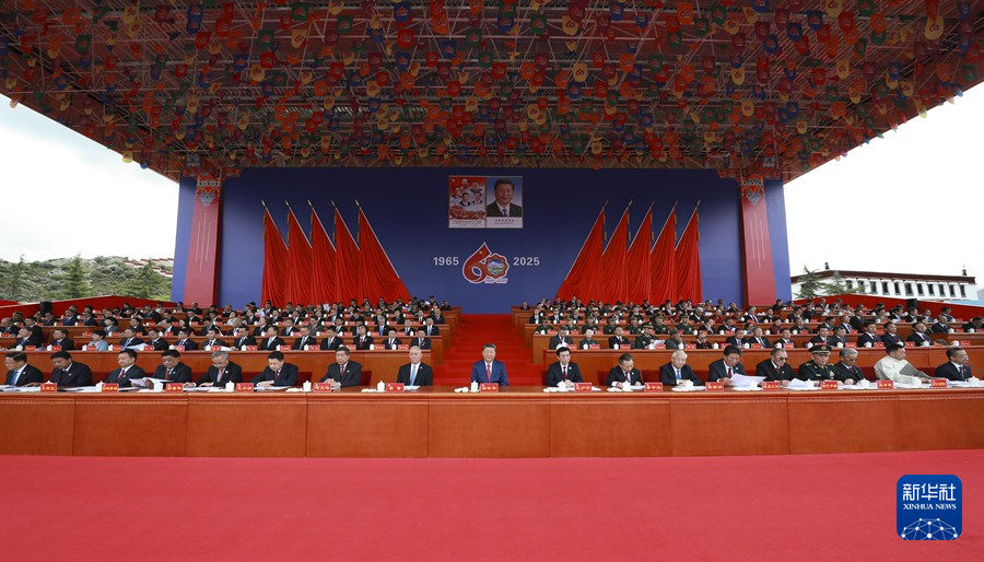 西藏自治区成立60周年庆祝大会隆重举行 习近平出席大会(图5)