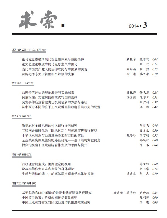 《求索》杂志2014年第3期出版发行(图2)